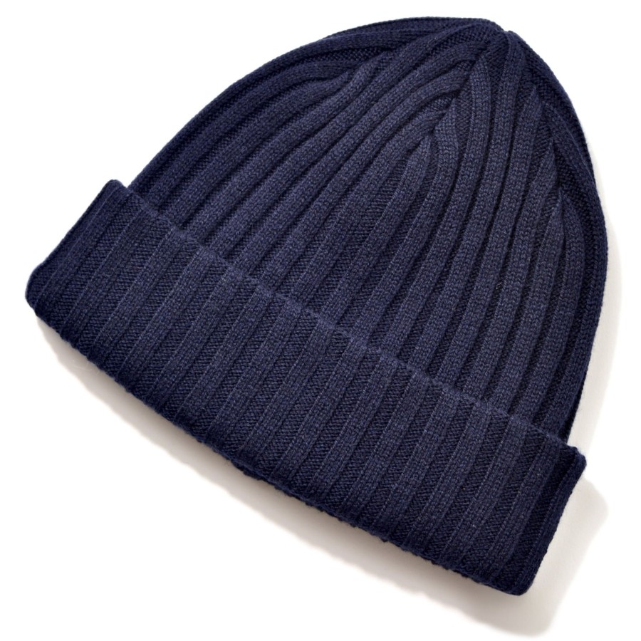 Joe McCoy Wool Cashmere Knit Cap Navy Clearance