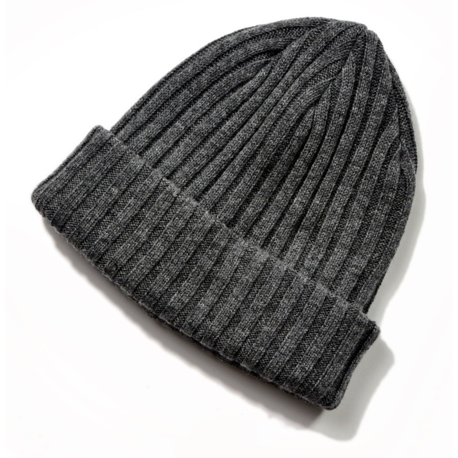 Joe McCoy Wool Cashmere Knit Cap Snow Gray Clearance