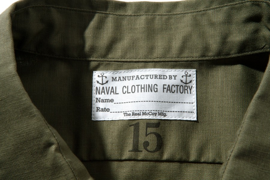 The Real McCoy's N-3 Utility Shirt L/S (Plain) 215 Olive Clearance