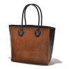 Joe McCoy Mouton Leather Tote Bag / Brown 305 Black/ Brown Online