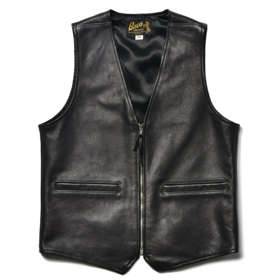 Buco Buco Leather Vest 031 D. Black New