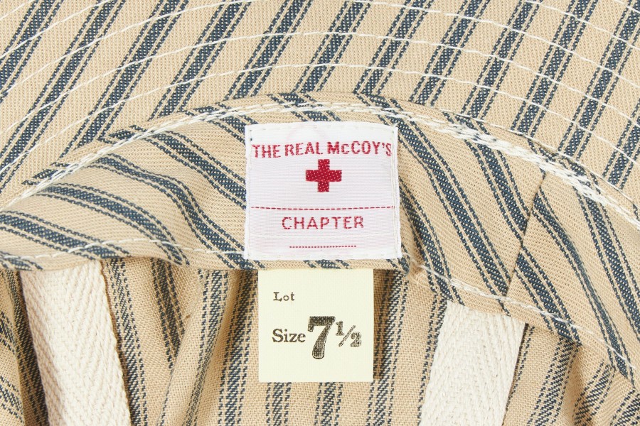 The Real McCoy's Ticking Stripe Daisy-Mae Hat 012 Ecru Wholesale