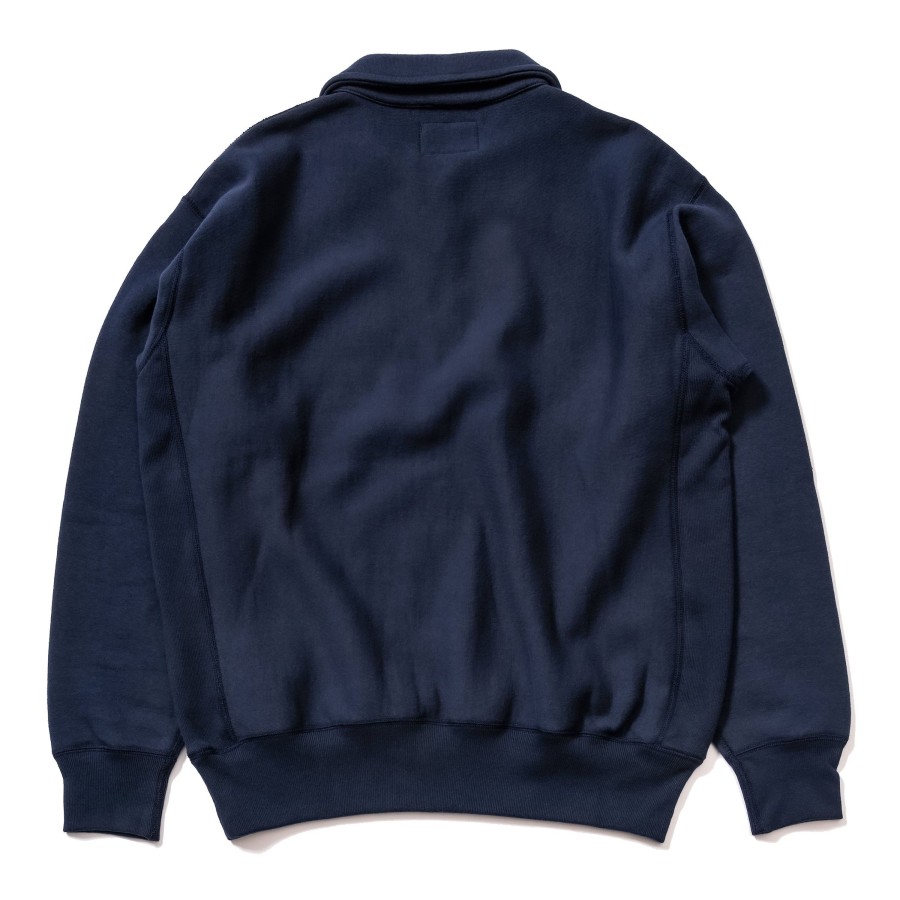 The Real McCoy's Military 1/4 Zip Sweatshirt / Plain Navy Best