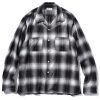 Joe McCoy Shadow Check Rayon Shirt Silver Grey Clearance