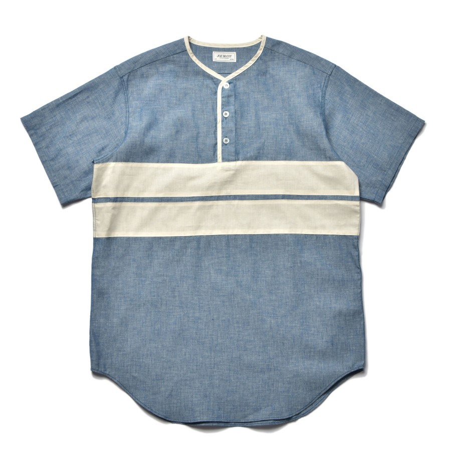 Joe McCoy Chambray Pullover Stripe Summer Shirt 123 Light Blue Online