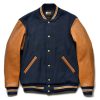 Joe McCoy Wool Varsity Jacket 124 Midnight Blue Clearance