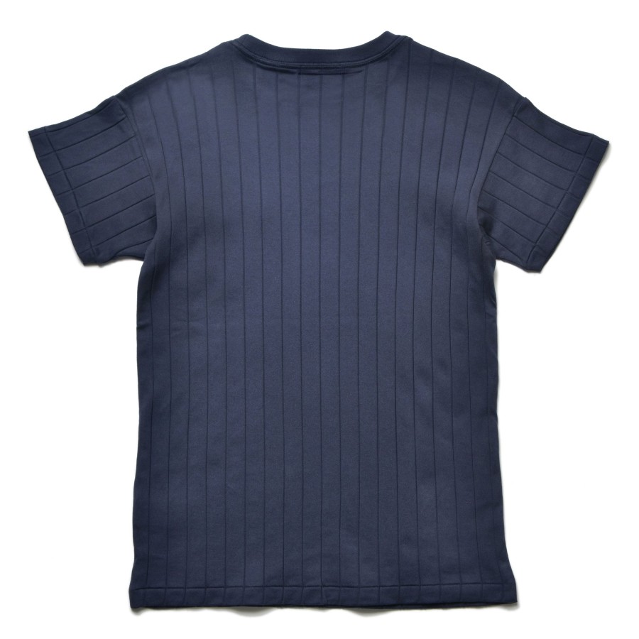 Joe McCoy Cotton Ribbed Pocket Tee 140 Navy Clearance