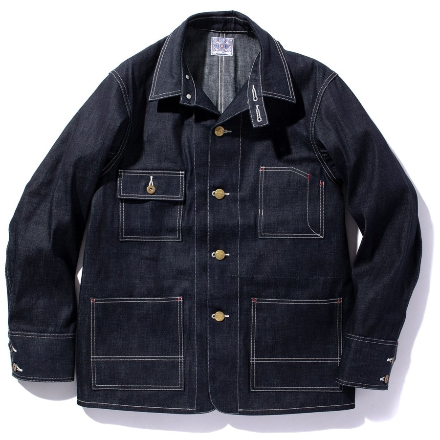 Joe McCoy 8Hu Denim Chore Coat Indigo Clearance