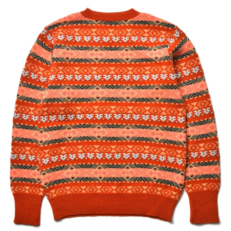 Joe McCoy Fair Isle Crew Neck Sweater 070 Orange Wholesale