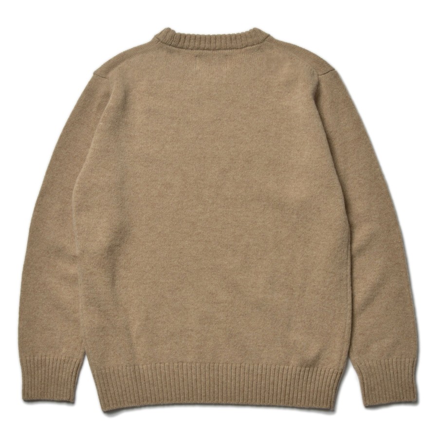 Joe McCoy Wool Crewneck Sweater 041 Beige New