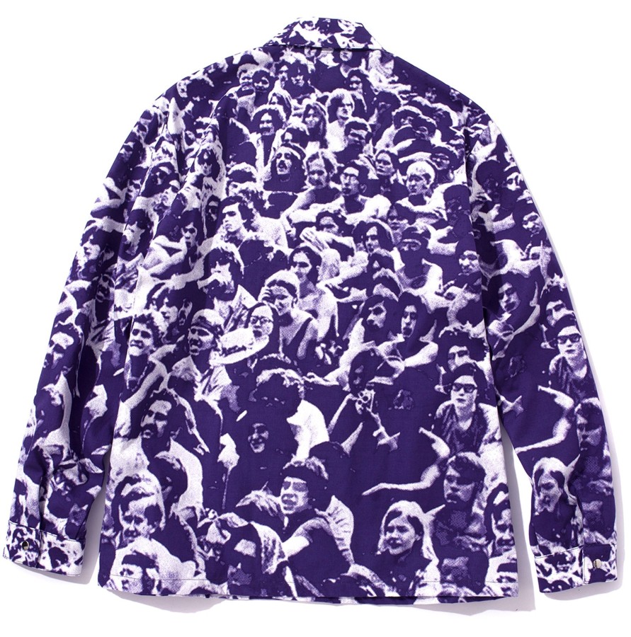 Joe McCoy Woodstock Print Shirt Purple Wholesale