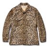 Joe McCoy Jm Leopard Fur Open Collar Shirt Beige New