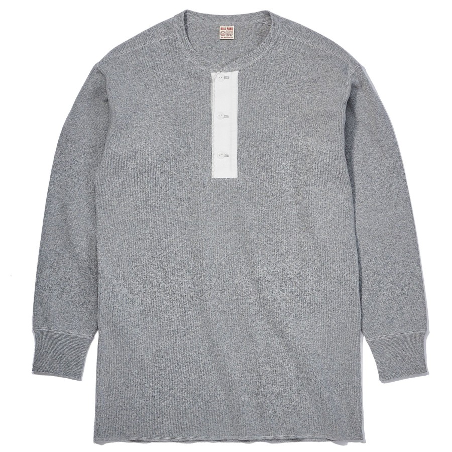 Joe McCoy Union Henley Undershirt L/S Medium Gray Clearance