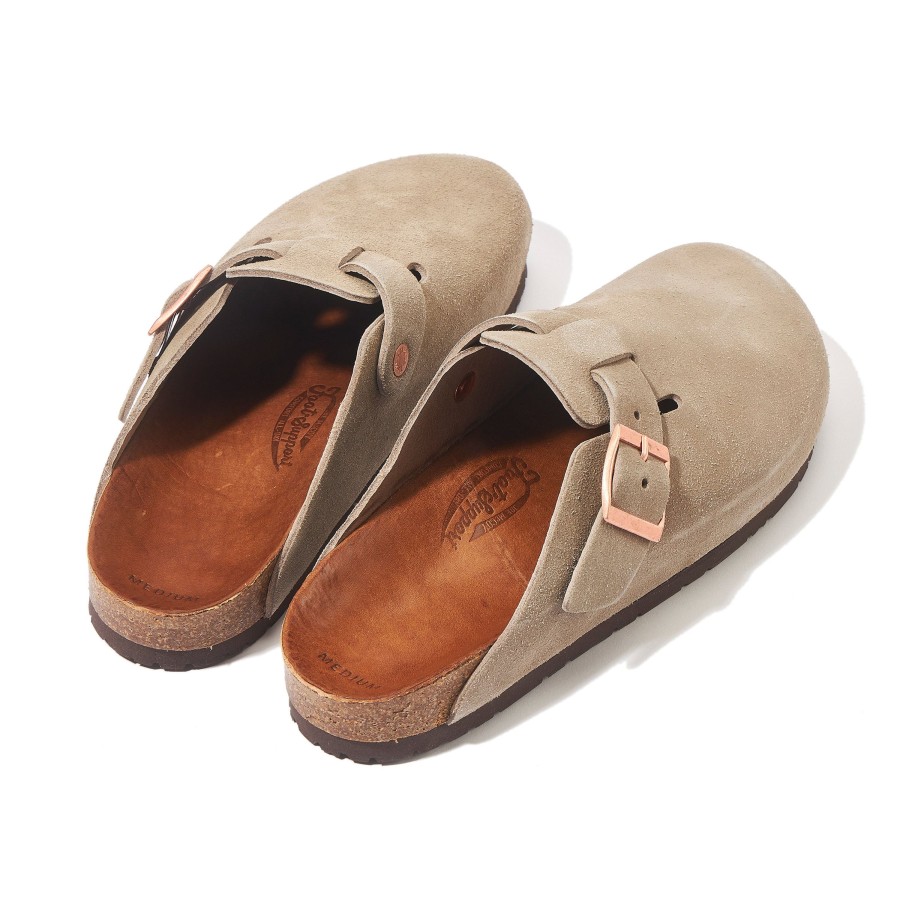 Joe McCoy Leather Foot-Support Clogs 044 Taupe Clearance