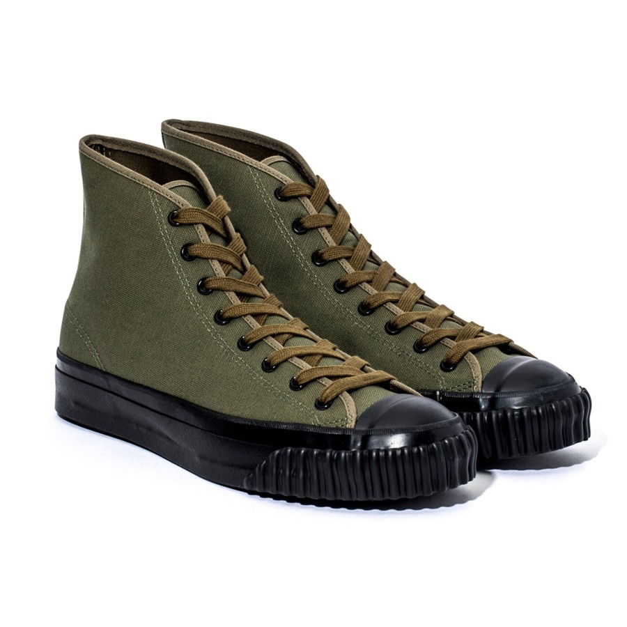 The Real McCoy's Military Canvas Training Shoes 160 Olive Wholesale