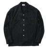 Joe McCoy Open Collar Rayon Shirt Black Clearance