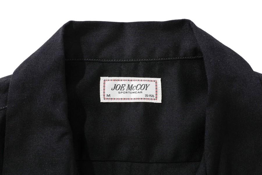 Joe McCoy Open Collar Rayon Shirt Black Clearance