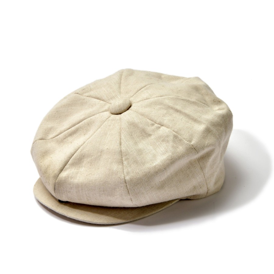 Joe McCoy Linen Newsboy Cap 041 Beige Best