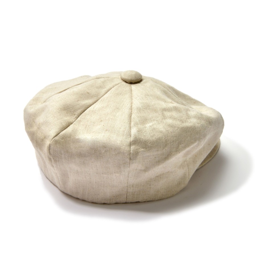 Joe McCoy Linen Newsboy Cap 041 Beige Best