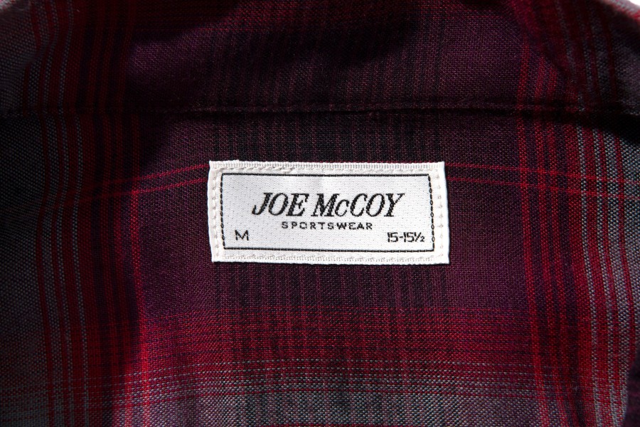 Joe McCoy Shadow Check Rayon Shirt Crimson New