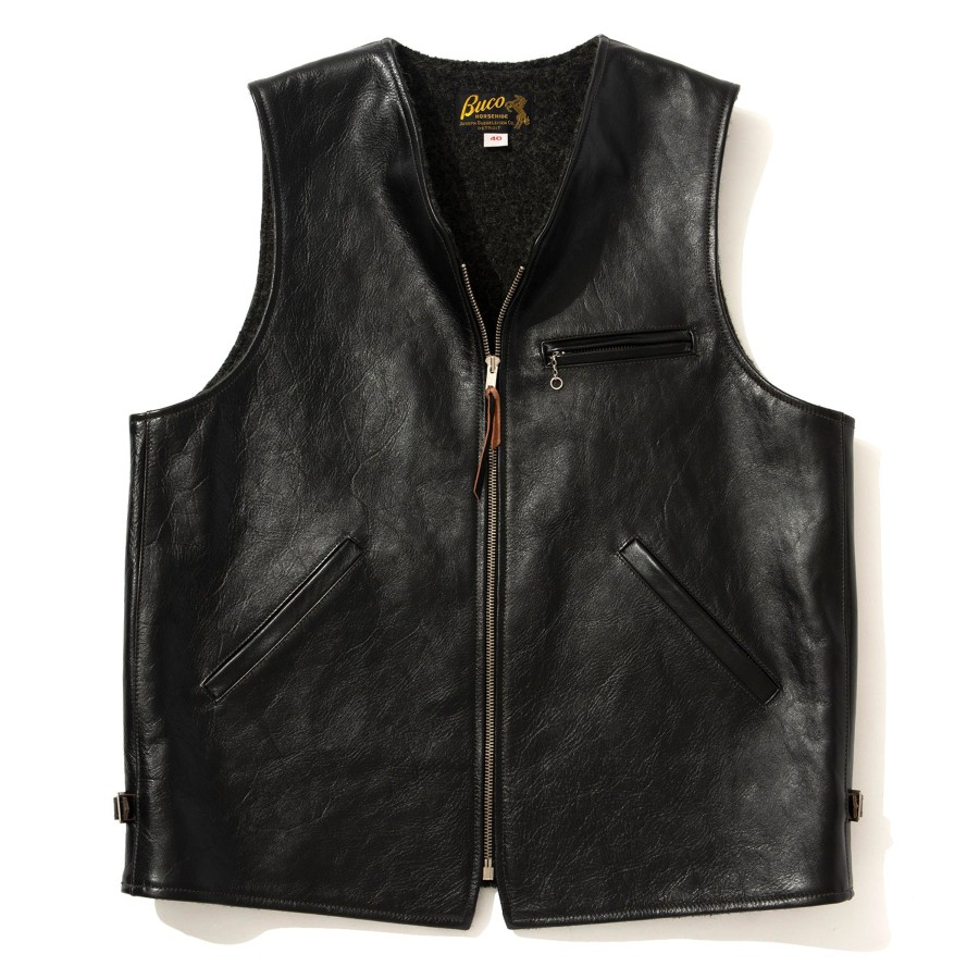 Buco Buco Leather Alpaca Vest 030 Black Online