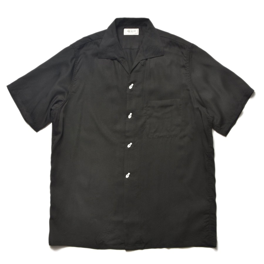 Joe McCoy Rayon Bowling Shirt 030 Black Clearance