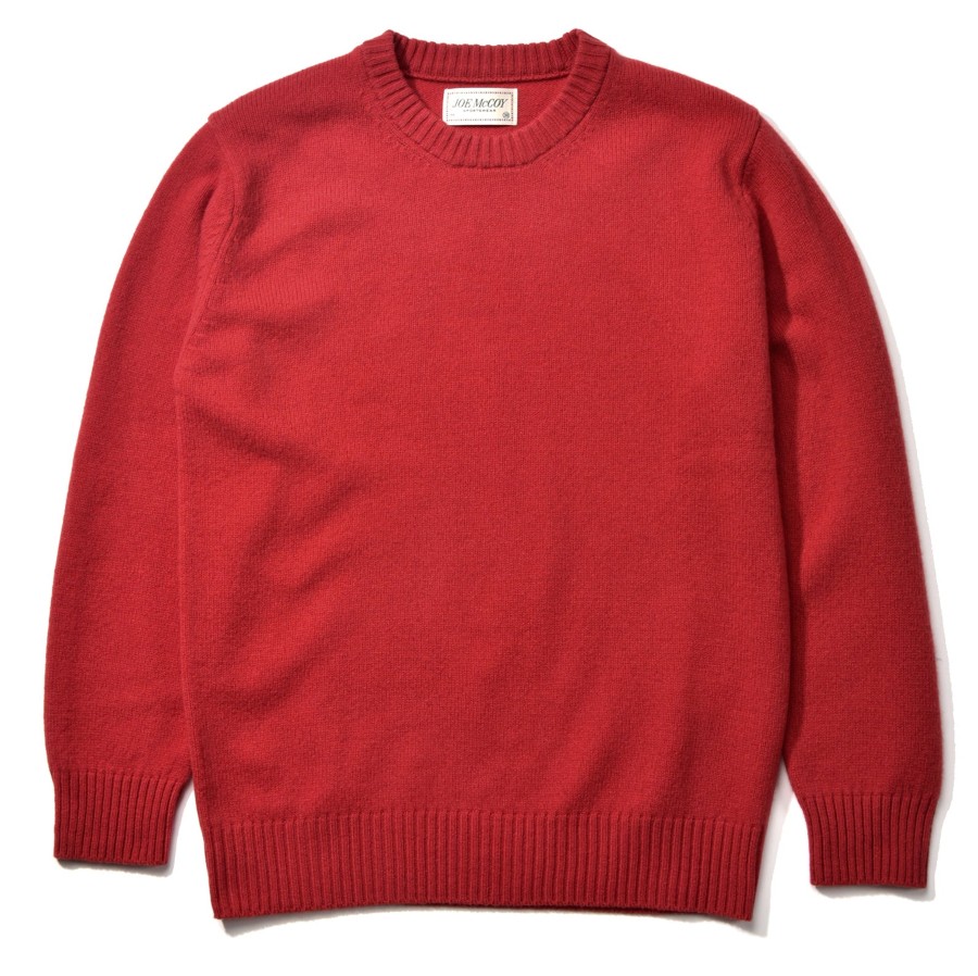 Joe McCoy Wool Crewneck Sweater Red Clearance