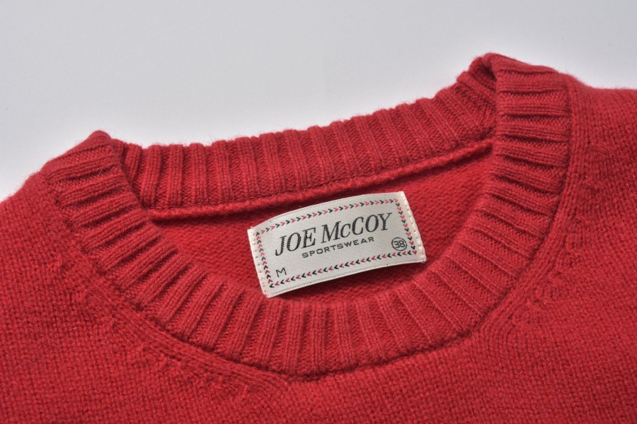 Joe McCoy Wool Crewneck Sweater Red Clearance