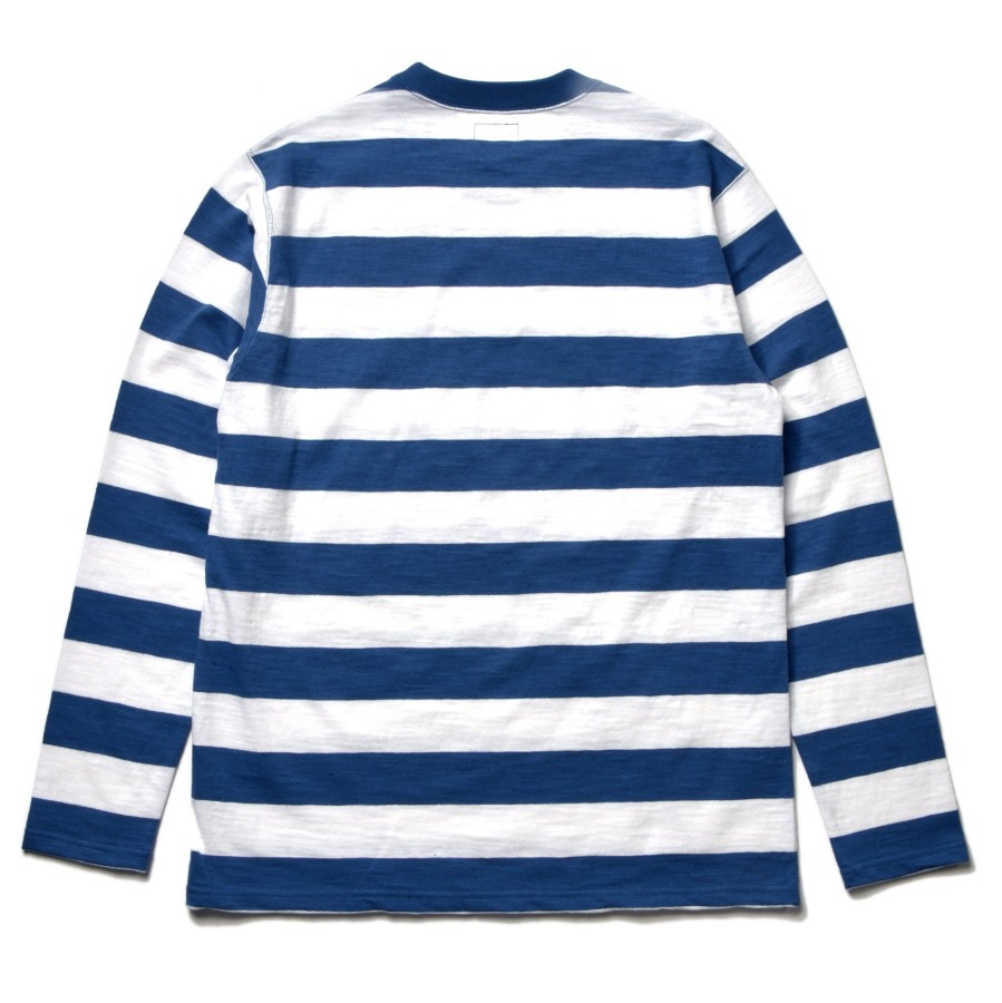 Buco Buco Stripe Tee L/S 312 White X Blue Wholesale