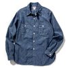 Joe McCoy 8Hu Chambray Serviceman Shirt 120 Blue Clearance