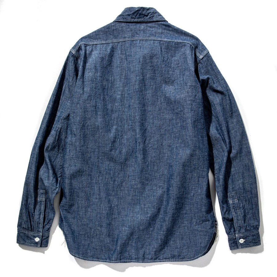 Joe McCoy 8Hu Chambray Serviceman Shirt 120 Blue Clearance