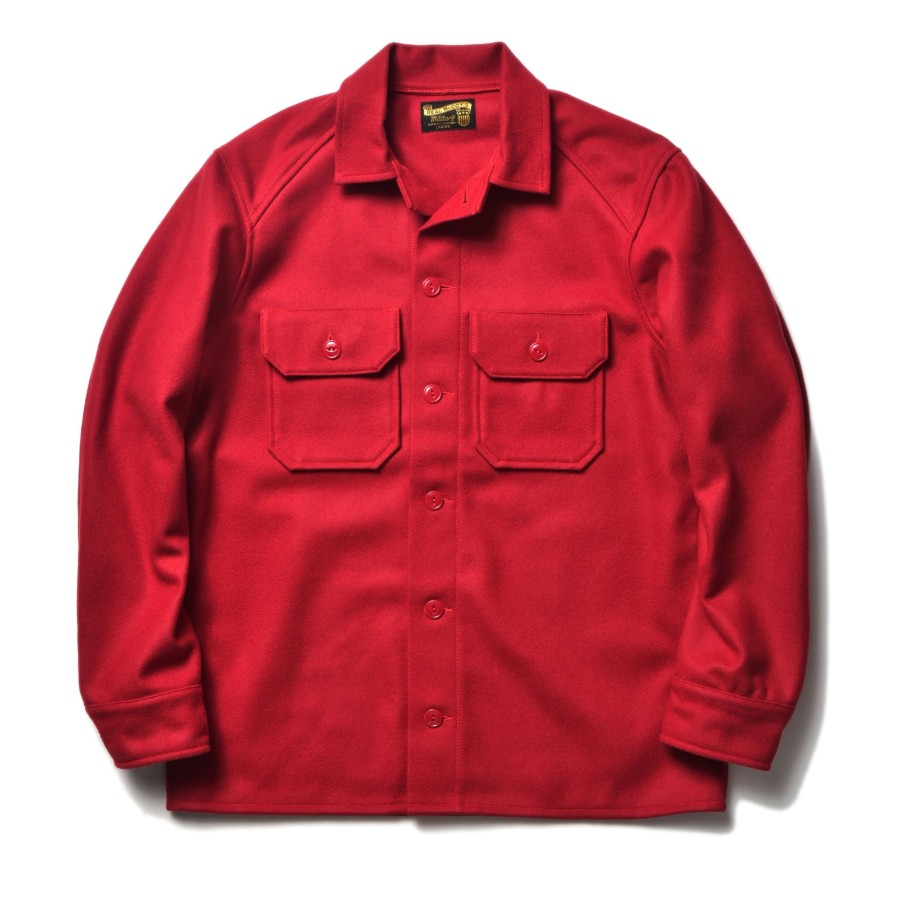 The Real McCoy's Military Souvenir Wool Shirt Red Wholesale