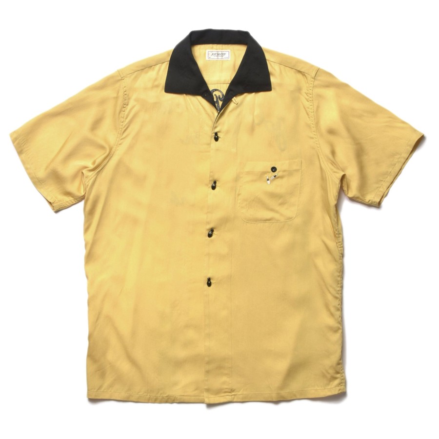 Joe McCoy Rayon Bowling Shirt / Jolly Roger 060 Yellow Hot