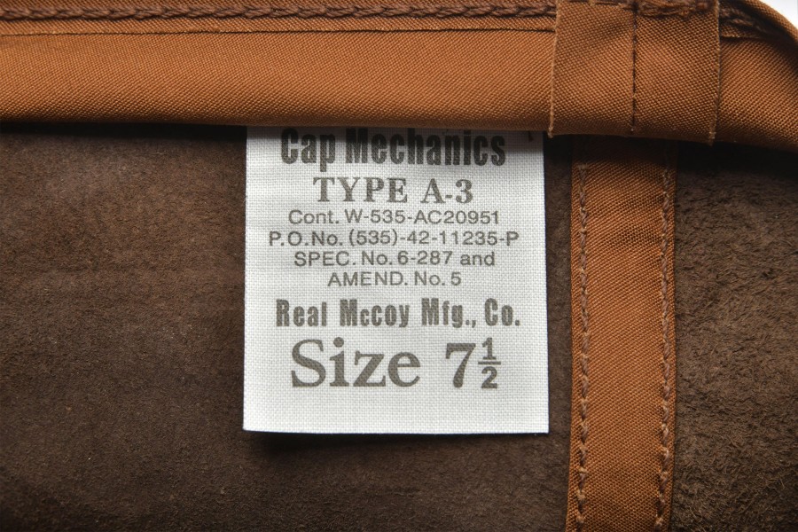 The Real McCoy's Type A-3 Cap / Horsehide 051 Seal Brown Online