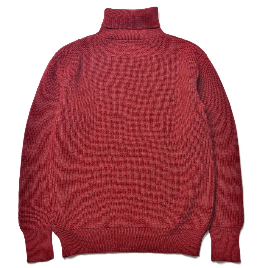 Joe McCoy Fisherman'S Turtle Neck Sweater 102 Maroon New