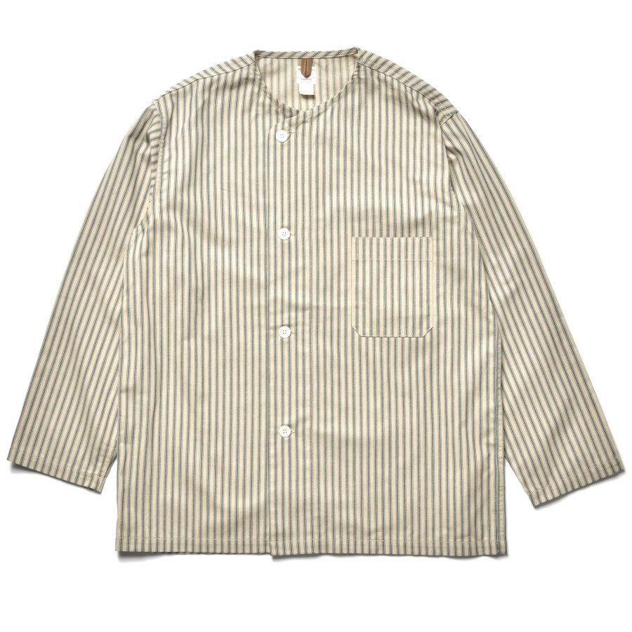 The Real McCoy's Ticking Stripe Pajama Shirt 012 Ecru Best