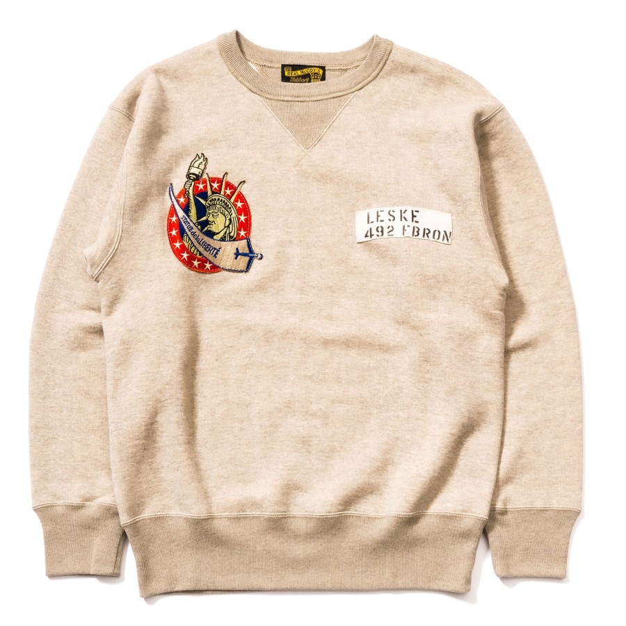 The Real McCoy's Military Print Sweatshirt / Statue De La Liberte 013 Oatmeal Online