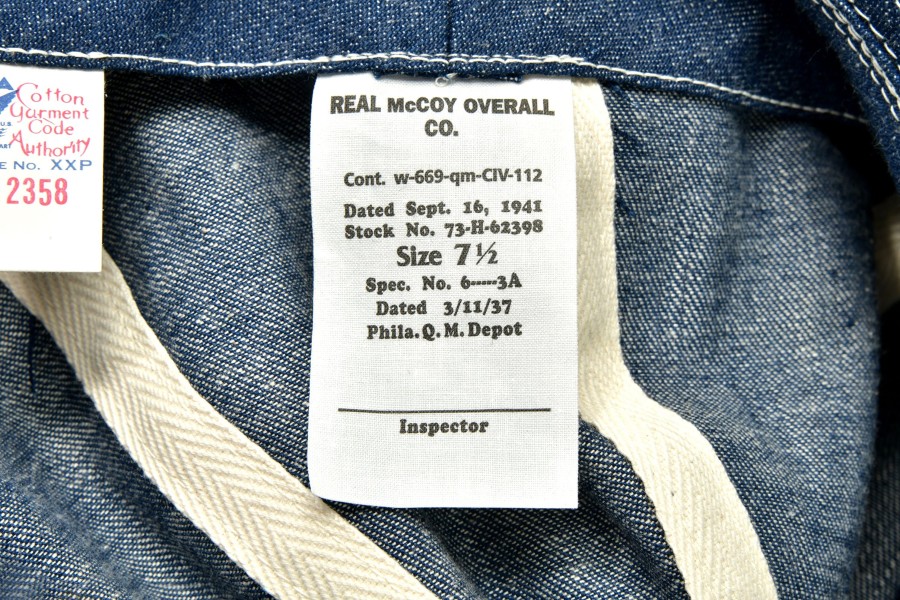 The Real McCoy's Hat, Working, Denim, Blue 141 Indigo Wholesale