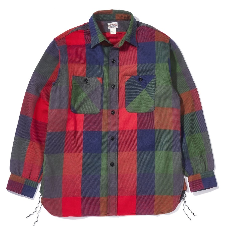 Joe McCoy 8Hu Multicolor Check Flannel Shirt Tri Color Clearance