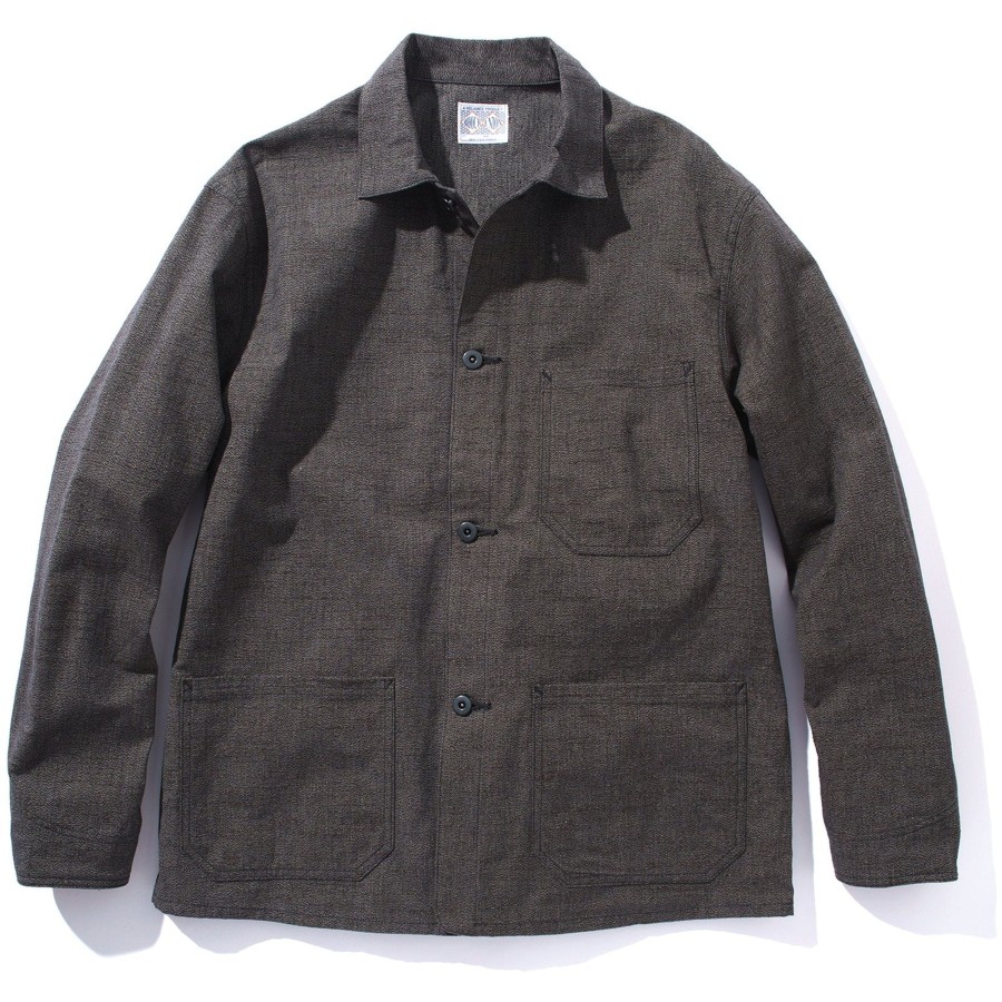 Joe McCoy 8Hu Chambray Chore Coat Salt & Pepper Hot