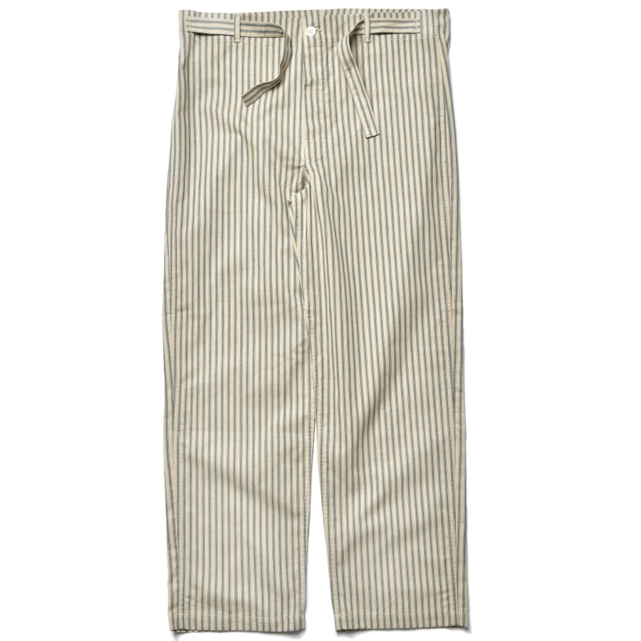 The Real McCoy's Ticking Stripe Pajama Trousers 012 Ecru Clearance