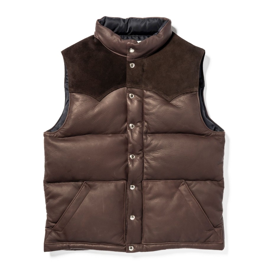 Joe McCoy Deerskin Down Vest Brown Best