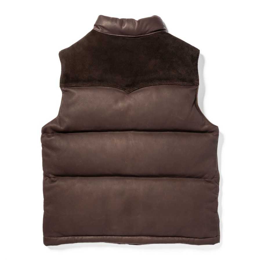 Joe McCoy Deerskin Down Vest Brown Best