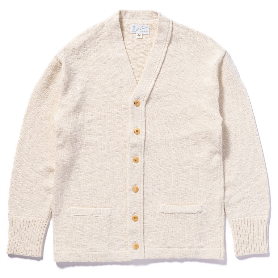 Joe McCoy Cotton Summer Cardigan Ecru New