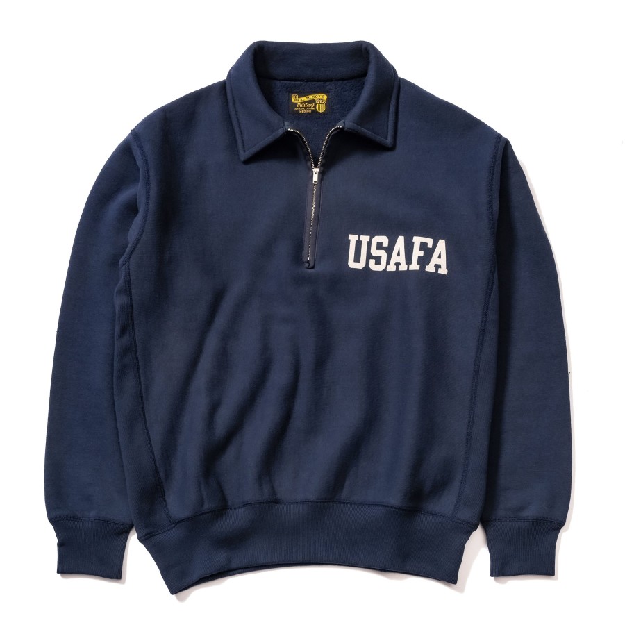 The Real McCoy's Military 1/4 Zip Sweatshirt / Usafa Navy Best