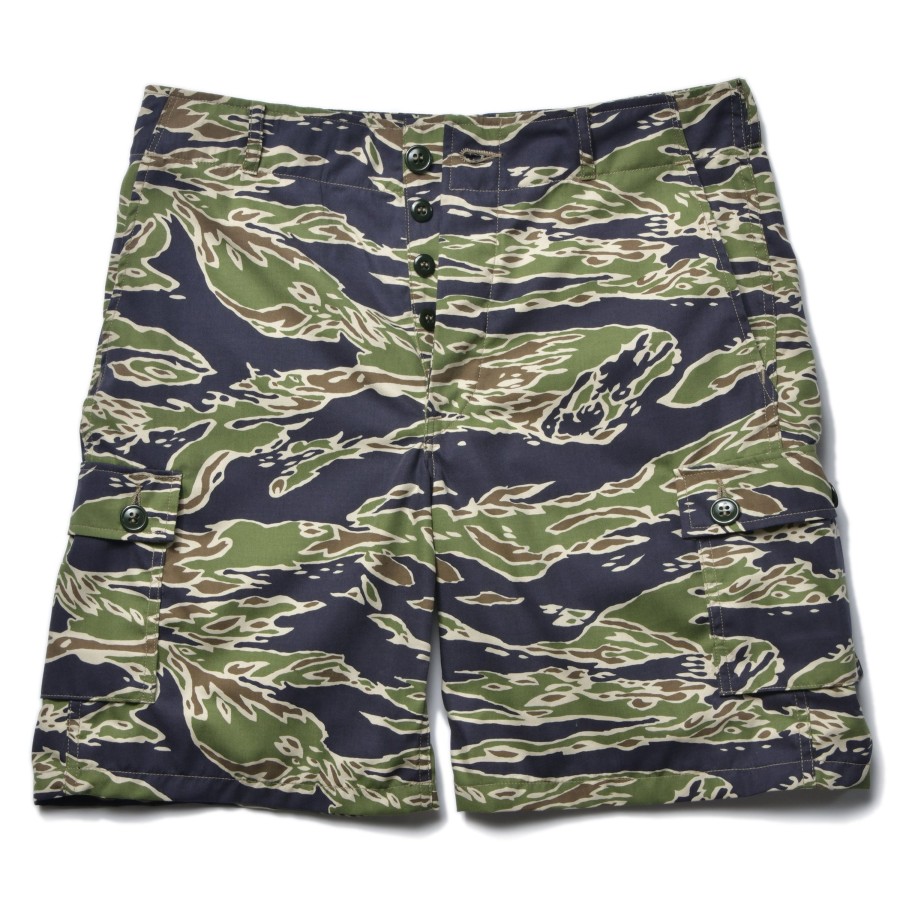 The Real McCoy's Tiger Camouflage Civilian Shorts / Late War 160 Green Online